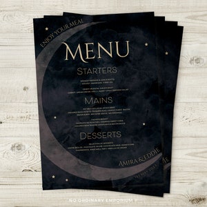 Celestial Wedding Menus: Moon and Stars Theme (printed or Digital) - Etsy