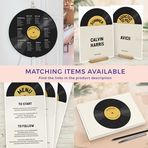 Record Seating Chart With Photo, Music Theme Wedding, Record Table Plan, Vinyl Style Round Board, Unique Wedding Decor, No Ordinary Emporium image 5