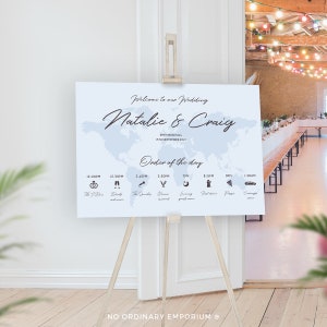 Travel Theme Wedding Sign: Order of Events Itinerary (Personalized Digital File)