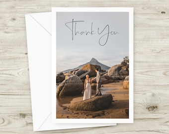 Photo Thank You Card, Personalised Wedding Cards, Simple Photo Thank You Card, Wedding Photo Cards with Envelopes, Keepsake, Gift, Memory