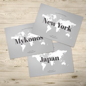Wedding Table Numbers Travel Theme Wedding World Map Table Etsy