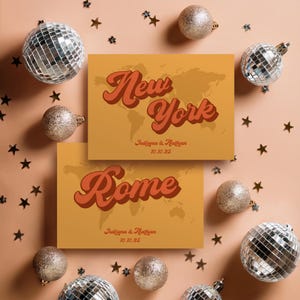 Retro Travel Table Name Cards, Travel Theme Wedding Decor, Custom Table Names, Travel Centrepiece, Location, Destination Table Names