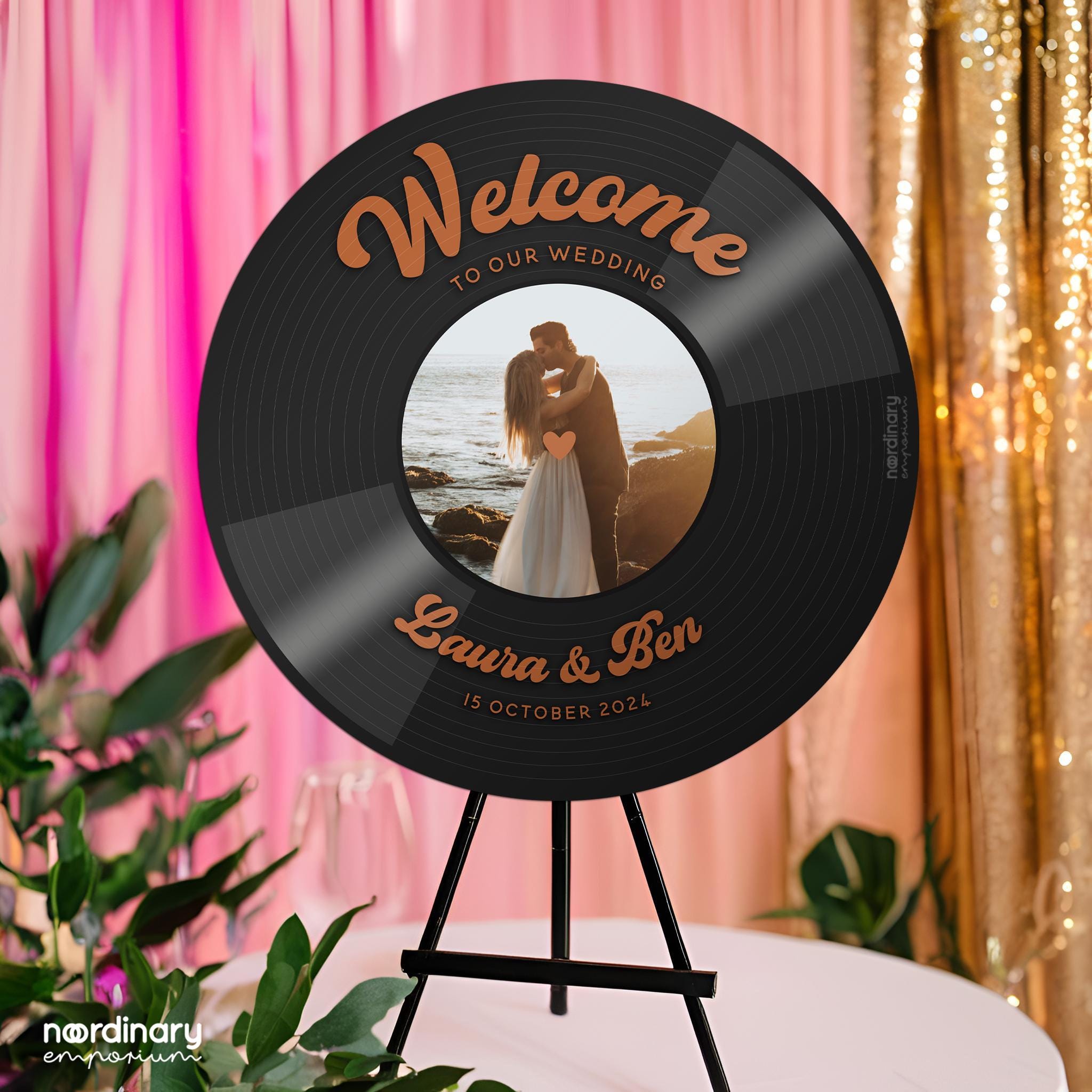 Personalized Vinyl Record Wedding Welcome Sign: Retro Music Theme - Etsy