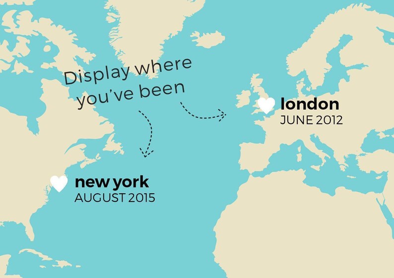 Our adventure map, Our journey map, Couples travel map, Going traveling gift, Gap year gift, Family travels gift, Moving country gift zdjęcie 3