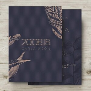 Black and Gold Wedding Invites, Winter Wedding Invitations, Elegant Cocktail Wedding, Classic, Formal Occasion, Personalised, Customisable image 10