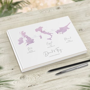 Wedding Guest Book, Travel Theme Wedding, Custom Map Guestbook, Travel Wedding Decor, Met Engaged Married Themed Location, Adventure World image 2