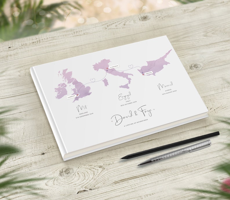 Wedding Guest Book, Travel Theme Wedding, Custom Map Guestbook, Travel Wedding Decor, Met Engaged Married Themed Location, Adventure World image 2