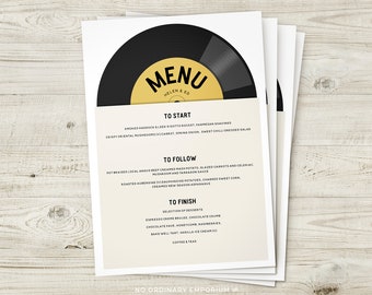 Record Style Menus, Music Wedding Decor, Vinyl , Music Lovers, Rock n Roll, Favourite Bands, Music Theme Wedding, Festival Wedding, Retro