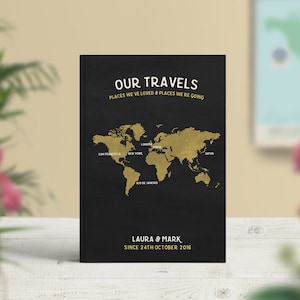 Travel Journal Bucket List, Travel Notebook, Travel Journal, Personalised Travel Book, Travel Couple Wedding, 1st Anniversary Gift