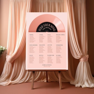 Large Vinyl Seating Plan, Record Table Plan, Album Seating Chart, Music Theme Wedding, Rock Indie Bands Disco Retro, Unique Wedding Decor
