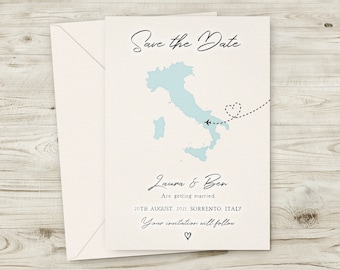 Save The Date Destination Wedding, Any Country Map, Italy Wedding, Croatia Wedding, Cyprus Wedding Save The Date, Italian Wedding Invitation