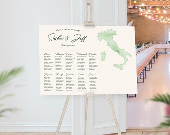 World Map Seating Chart, Travel Theme, Where in the World Are You Sitting, Wedding Guest Arrangement, Table Plan, Destination, Custom