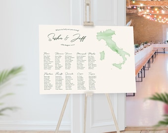 World Map Seating Chart, Travel Theme, Where in the World Are You Sitting, Wedding Guest Arrangement, Table Plan, Destination, Custom