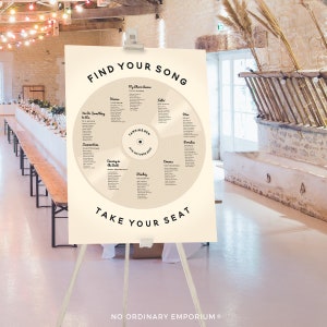 Record Table Plan, Record Seating Chart, Music Theme Wedding, Vinyl Seating Plan, Disco Wedding Decor, Unique Seating Plan, Printed or PDF image 1