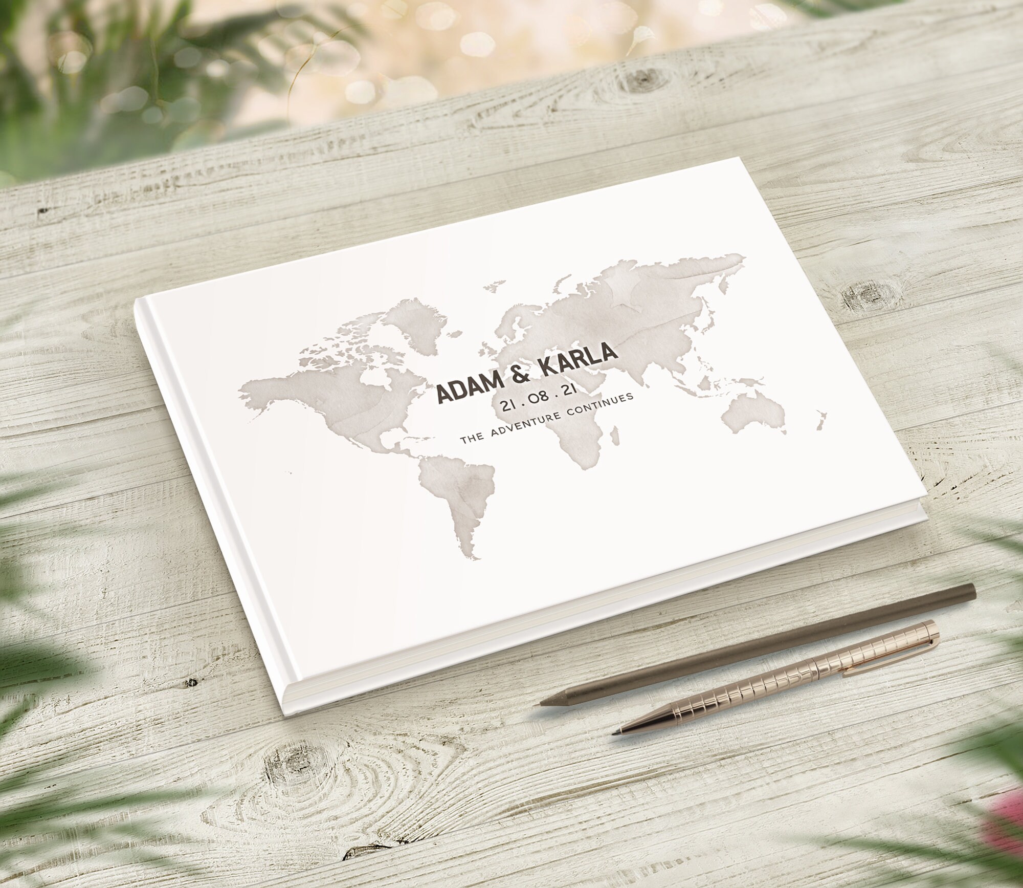 Travel Wedding Guestbook Custom Atlas Guest Book Honeymoon - Etsy UK