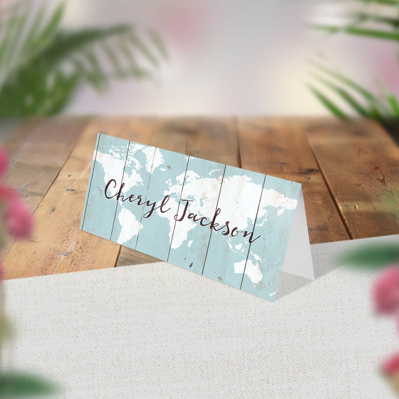 Wedding Place Names Travel Theme Name Cards Place Setting Etsy