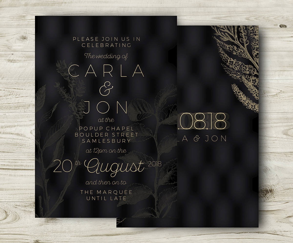 Black and Gold Wedding Invitation Fall Wedding Invites -  Hong Kong