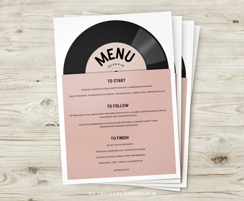 Record Style Menus, Music Wedding Decor, Vinyl , Music Lovers, Rock N ...