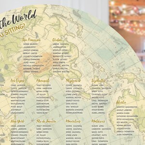 Circular Map Table Plan, Flat Globe Seating Chart, World Travel Theme ...