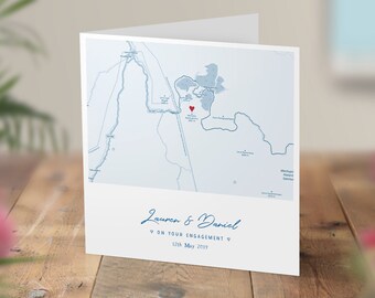 Personalised Engagement Card, Map Heart Card, Italy Wedding Card, Italian Location Card, Wedding Anniversary, Custom Made, Destination