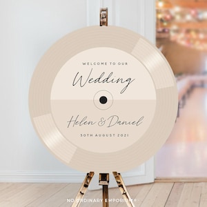 Vinyl Record Welcome Sign, Music Theme Wedding, Retro Decor
