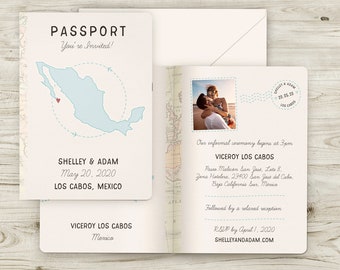 Echantillon de faire-part de mariage Passeport de destination