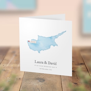 Personalised Engagement Card, Heart Location Card, World Map Wedding Card, Destination Wedding, Italian Anniversary Cards, Italy Any Country