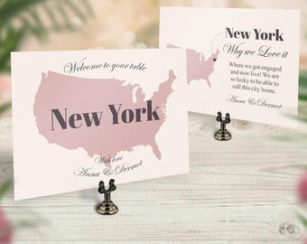 Double Sided Travel Theme Table Cards for a Destination Wedding