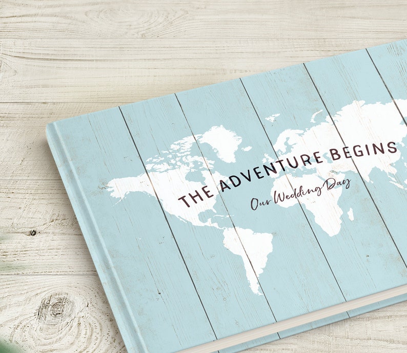 Wedding Guest Book Travel Theme Wedding Blue Guestbook Etsy UK