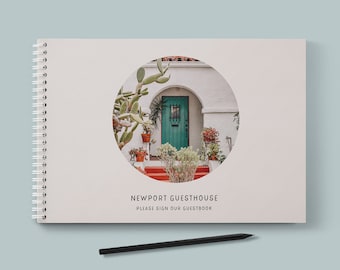 Holiday Home Guest Book, Personalised BNB Visitor Guest Book, Custom Guest House Comments Book, Hotel Cottage Lodge Beach Villa Lake House