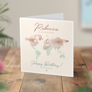 Personalised Surprise Trip Birthday Card, Scratch Reveal Card, Adventure Awaits Card, Travel Theme Card, Travel Engaged, Anniversary, Custom