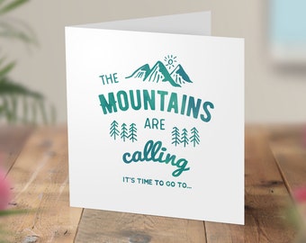 Surprise Trip Card, Scratch Reveal Card, Mountains Calling, Camping Birthday Trip, Mountaineer, Hiker, Hiking Trip