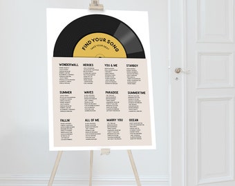 Record Table Plan, Record Seating Chart, Music Theme Wedding, Vinyl Seating Plan, Disco Wedding Decor, Unique Seating Plan, Printed or PDF