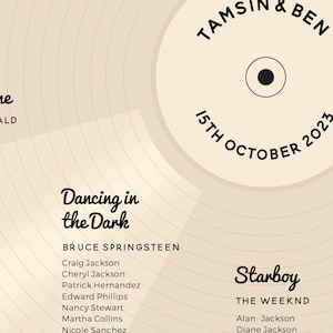 Record Table Plan, Record Seating Chart, Music Theme Wedding, Vinyl Seating Plan, Disco Wedding Decor, Unique Seating Plan, Printed or PDF image 3