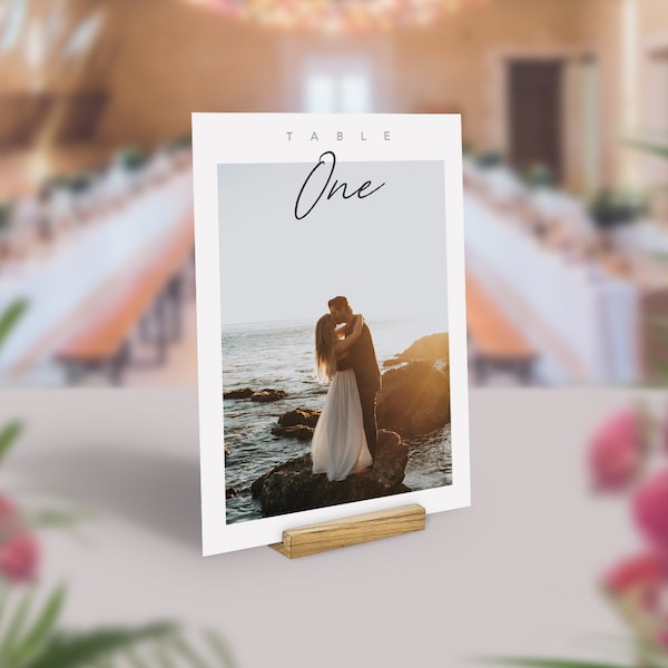 Photo Table Numbers, Travel Theme Wedding, Modern Picture Table Name Cards, Destination Wedding, Unique Travel Centrepiece, Travel Memories
