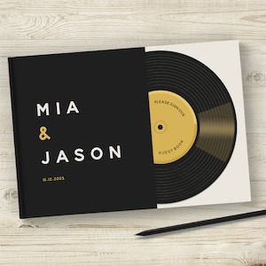Record Wedding Guest Book, Vinyl Music Theme Guestbook, Festival, Rock, Favourite Song, Wedding Soundtrack, Alternative Unique Wedding Decor