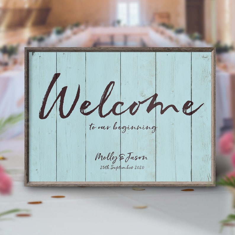 Welcome Wedding Sign, Welcome Board Signs, Large Menu Board, Order of Day, Wood Look Print, Printable Program Sign, DIY Service, PDF Events image 2