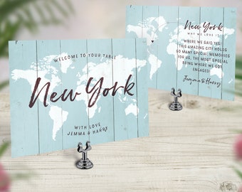 Wedding Country Table Names, City Rustic Table Numbers, Custom Table Cards, Travel Wedding Decor, Blue Vintage Wedding Signs, Destination