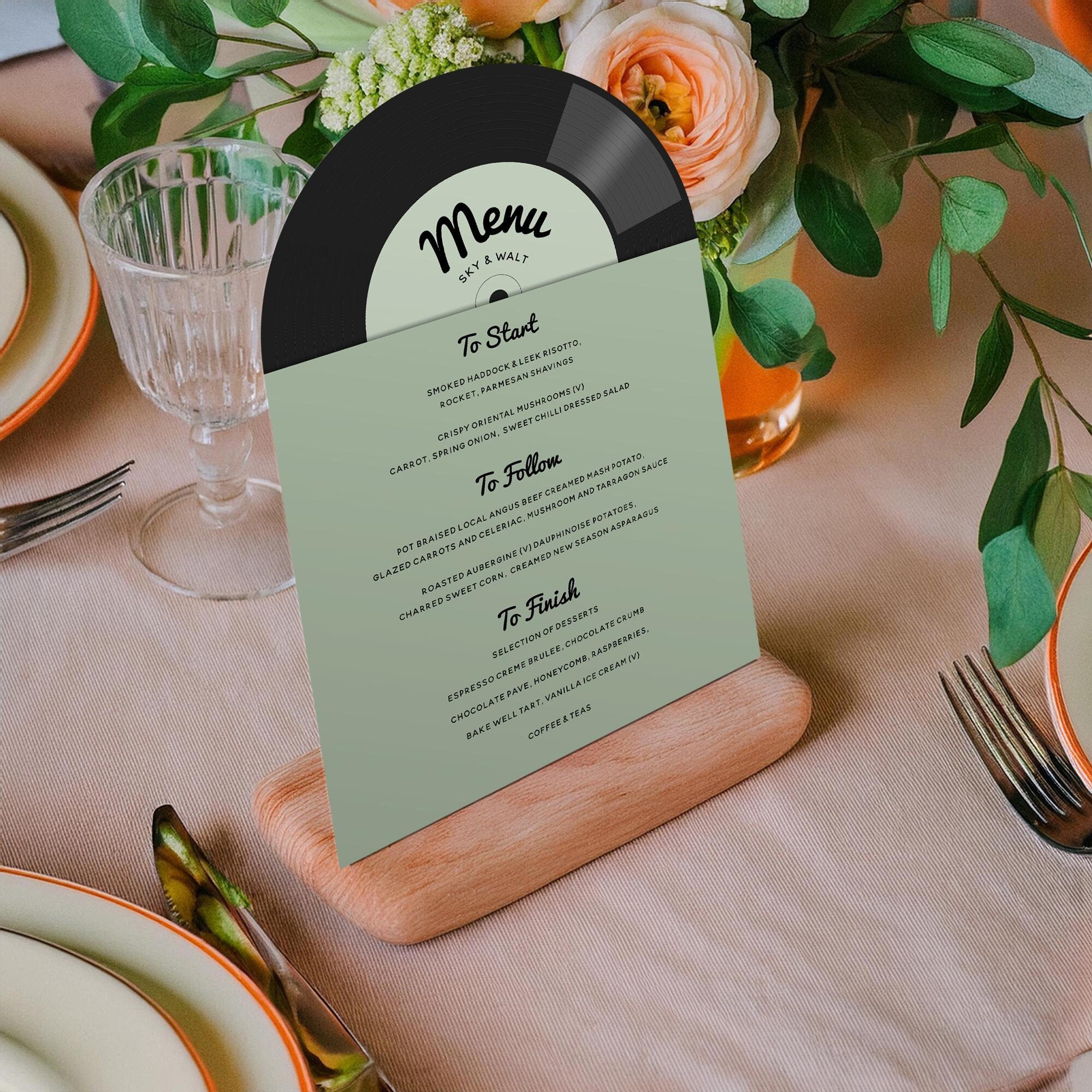 Record Style Menus, Music Wedding Decor, Vinyl , Music Lovers, Rock n Roll, Favourite Bands, Music Theme Wedding, Festival Wedding, Retro