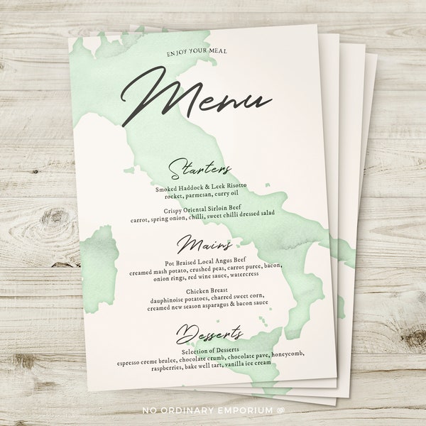 Wedding Menus Travel Theme, Travel Theme Menu, World Map Menu, Wedding Decor, Vintage Wedding Stationery, Destination Theme Wedding