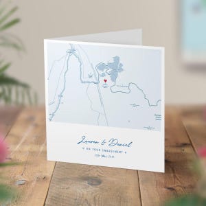 Personalised Engagement Card, Map Heart Card, Italy Wedding Card, Italian Location Card, Wedding Anniversary, Custom Made, Destination