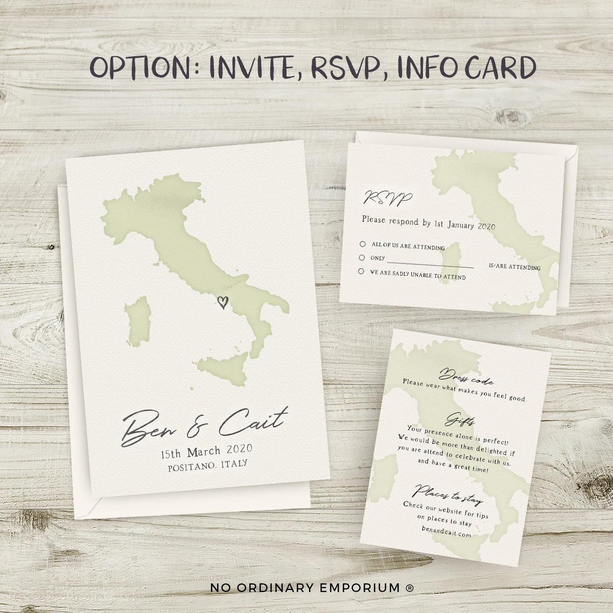 Invitaciones de boda italianas Italia destino boda viajes Etsy
