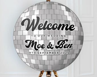 Disco Welcome Sign, for Weddings, Birthdays or Engagement Parties