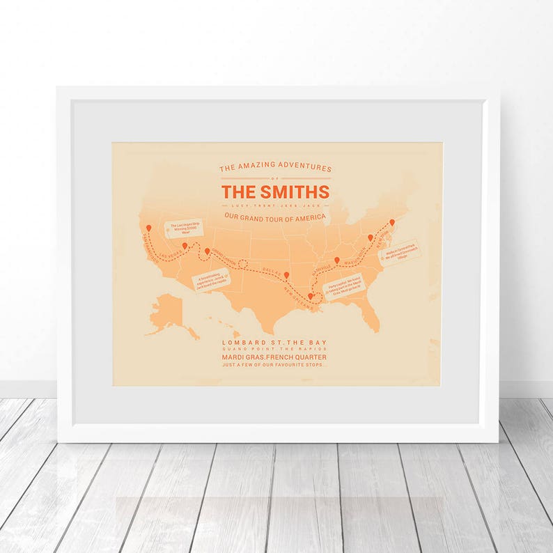 Personalised USA Travel Map United - Il 794xN.1175145828 F68g