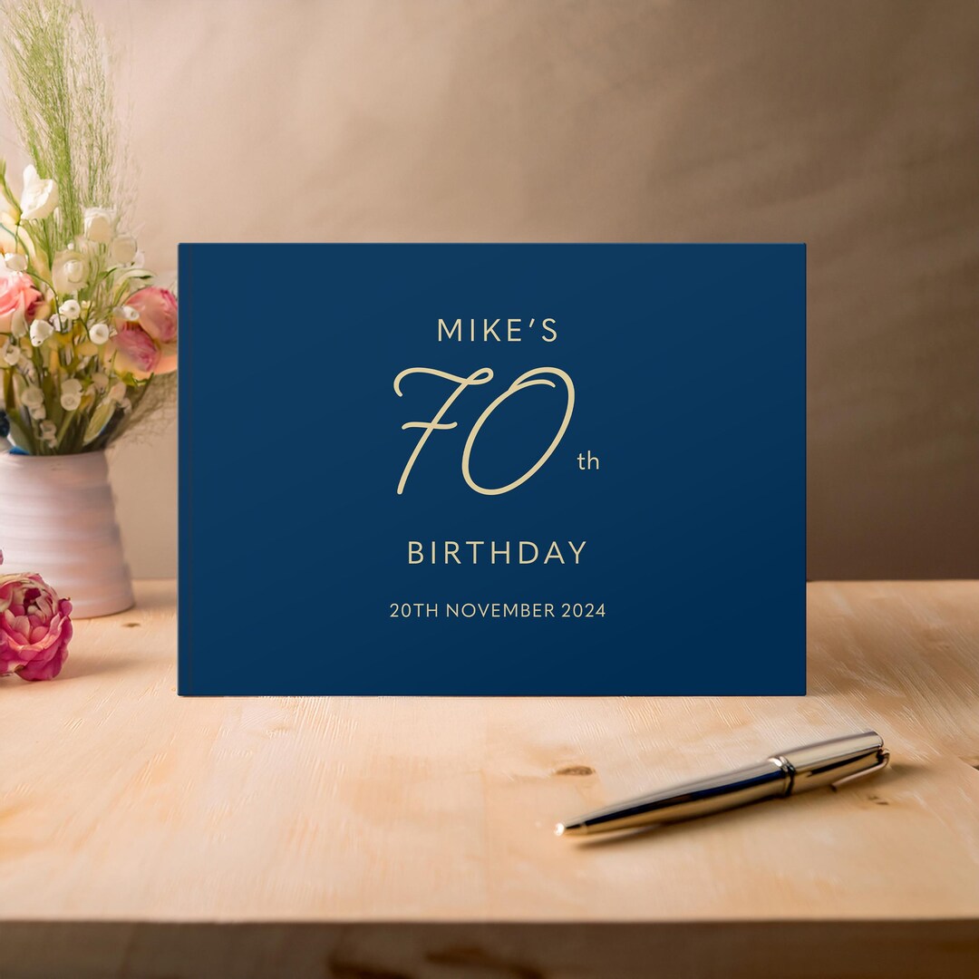Milestone Birthday Party Guest Book, Personalised With Name & Age ...