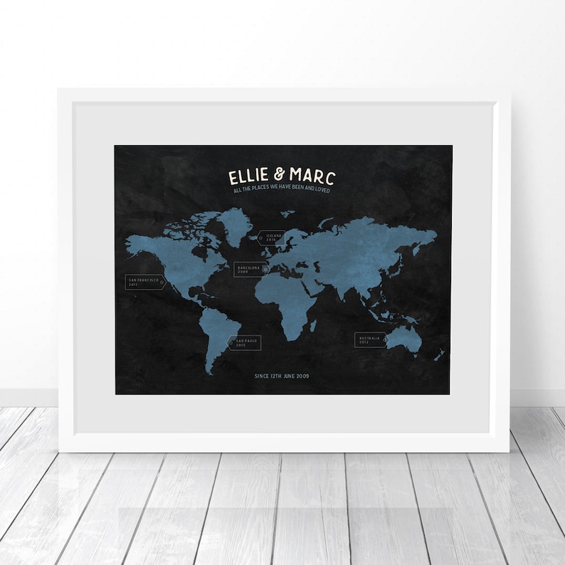 World Map Print, Personalised Map, Places We've Been, Custom World Map, World Map Poster, World Travel Map, Travel Poster, Personalised Gift image 8