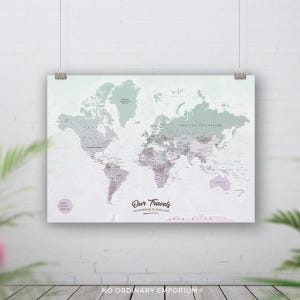 Push pin world map, Places we've been, Detailed world pin board, Traveller couple wedding anniversary gift, Bucket list, Personalised Custom