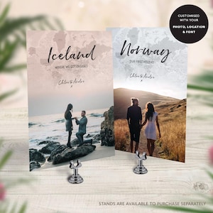 Travel Theme Photo Table Cards, Wedding Decor, Travel Couple, Custom Table Names, Travel Centrepiece, Location, Destination Table Names