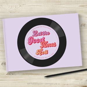 Record Wedding Guest Book, Music Theme Wedding Guestbook, Festival Song Track Dance Sign-in book, Vinyl-Style, Birthday, Engagement, Party