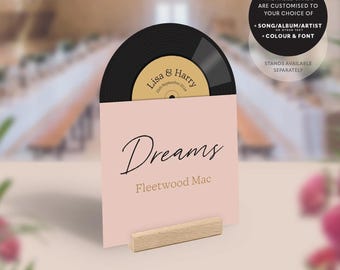 Record Table Cards, Music Theme Wedding Table Names, Vintage Vinyl Style Cards, Songs Artist Rock Arched Table Numbers, Unique Wedding Decor